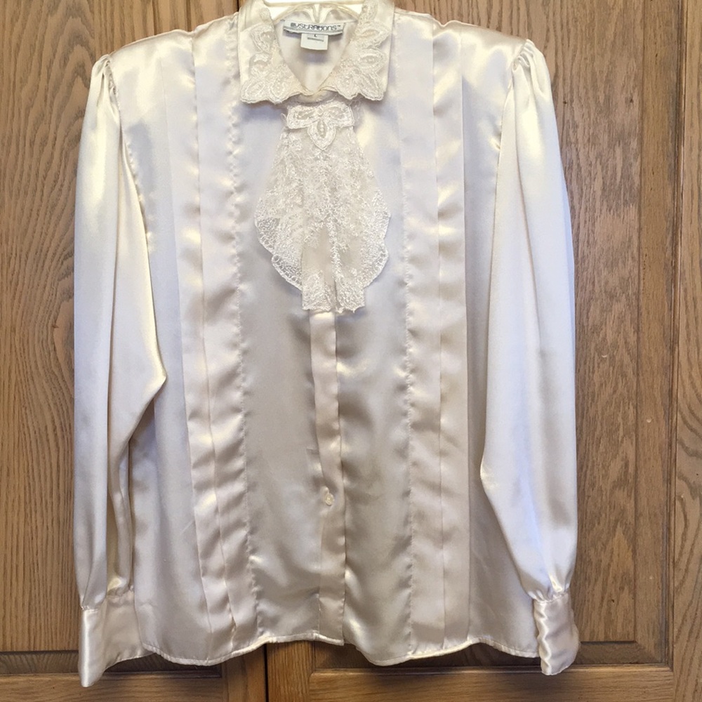 Illustrations Silky Flowy Long Sleeve Blouse